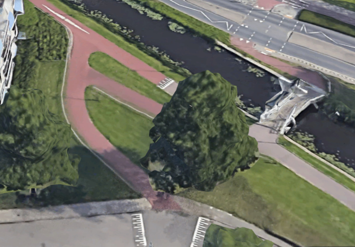 Luchtfoto fietspad